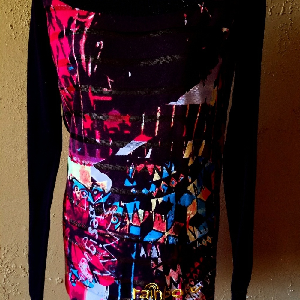 Desigual rainbow Knit Sweater Multi Color Large